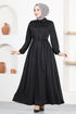 Belt Kleid MSL1147 Schwarz - Thumbnail