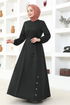 Belt Kleid MSL202 Schwarz - Thumbnail