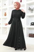 Belt Kleid MSL202 Schwarz - Thumbnail