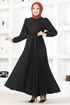 Belt Kleid MSL4011 Schwarz - Thumbnail