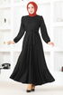 Belt Kleid MSL4011 Schwarz - Thumbnail