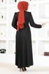 Belt Kleid MSL4011 Schwarz - Thumbnail