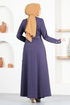 Belt Kleid MSL4322 Dunkel Lila - Thumbnail