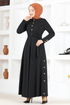 Belt Kleid MSL4322 Schwarz - Thumbnail