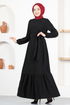 Belt Kleid MSL8171 Schwarz - Thumbnail