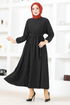 Belt Kleid MSL9508 Schwarz - Thumbnail