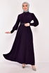 Belt Kleid Purpur ASM2596 - Thumbnail