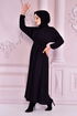 Belt Kleid Schwarz END5301 - Thumbnail