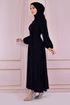 Belt Kleid Schwarz END5503 - Thumbnail