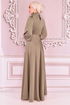 Belt Satin Dress Mink NEV14823 - Thumbnail