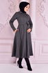 Belt Stamp Coat Anthracite END2097 - Thumbnail