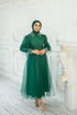 Belt Tüll Abendkleid Smaragde ASM2479 - Thumbnail
