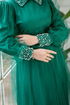 Belt Tüll Abendkleid Smaragde ASM2479 - Thumbnail