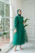 Belt Tüll Abendkleid Smaragde ASM2479 - Thumbnail