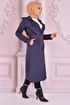 Belt Trenchcoat Dunkelblau END5069 - Thumbnail