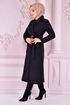 Belted Coat Black END5172 - Thumbnail