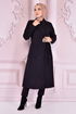 Belted Coat Black END5172 - Thumbnail