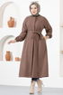 Belted Coat Brown END5092 - Thumbnail