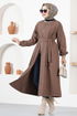 Belted Coat Brown END5092 - Thumbnail