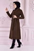 Belted Coat Brown END5172 - Thumbnail