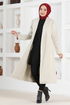 Belted Coat Ecru END7519 - Thumbnail