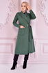 Belted Coat Emerald END5172 - Thumbnail