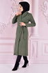 Belted Coat Khaki END5172 - Thumbnail