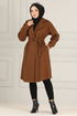 Belted Coat MSS5066 Brown - Thumbnail