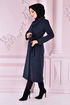 Belted Coat Navy blue END5172 - Thumbnail