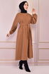 Belted Coat Taba END5092 - Thumbnail