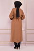 Belted Coat Taba END5092 - Thumbnail