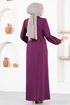 Belted Dress ASM2651 Damson - Thumbnail