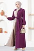 Belted Dress ASM2651 Damson - Thumbnail