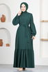 Belted Dress ASM2665 Emerald - Thumbnail