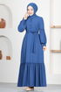 Belted Dress ASM2665 Indigo - Thumbnail