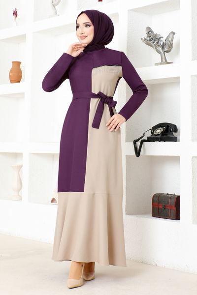 ASM - Belted Dress ASM2692 Damson