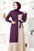 Belted Dress ASM2692 Damson - Thumbnail