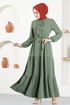 Belted Dress ASN115 Green - Thumbnail