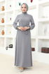 Belted Dress ASN117 Grey - Thumbnail