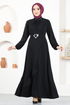 Belted Dress ASN128 Black - Thumbnail