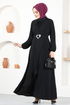 Belted Dress ASN128 Black - Thumbnail