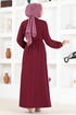 Belted Dress ASN128 Damson - Thumbnail