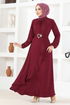 Belted Dress ASN128 Damson - Thumbnail