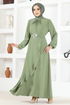 Belted Dress ASN128 Green - Thumbnail