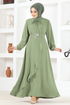 Belted Dress ASN128 Green - Thumbnail