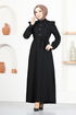 Belted Dress ASN129 Black - Thumbnail