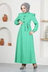 Belted Dress ASN129 Green - Thumbnail