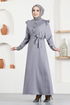 Belted Dress ASN129 Grey - Thumbnail