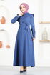 Belted Dress ASN129 Indigo - Thumbnail