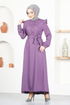 Belted Dress ASN129 Lilac - Thumbnail